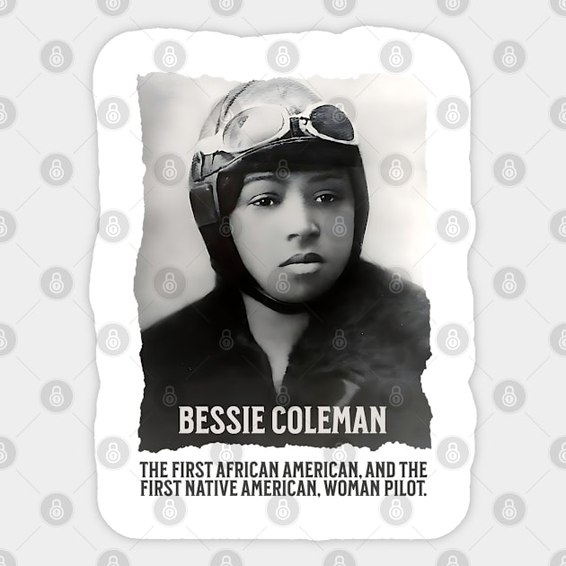 Bessie Coleman - First Woman Pilot of Color Sticker by UrbanLifeApparel
